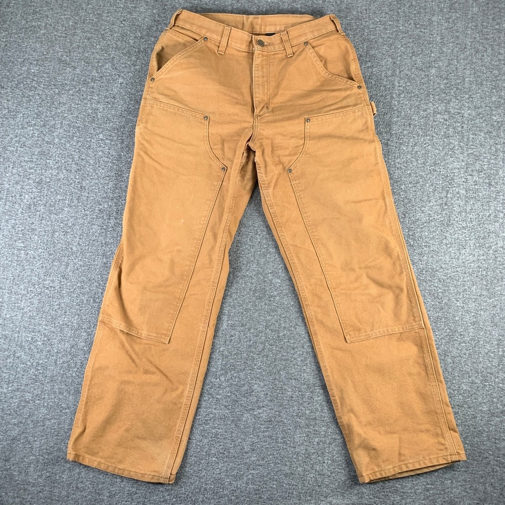Carhartt Double Knee Pants Men 30x30 Canvas Rugged Brown Carpenter Painter Loose